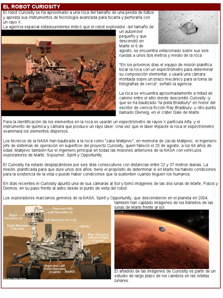 Curiosity Explora Roca en Marte | PDF | Ciencia y matemáticas