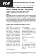 Microencapsulation: Process, Techniques and Applications: Review