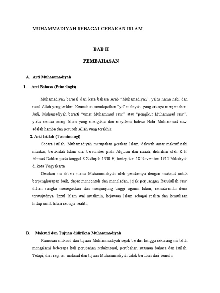 Islam Muhammadiyah Secara Bahasa Dan Istilah - Dakwah Islami