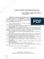 Lei Municipal Nº 5.106.2012 C.M.V. - PL 157.2012 - Mesa Diretora - Fixa subsídios do Prefeito e do Vice 2013 a 2016