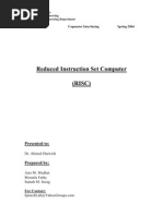 Reduced Instruction Set Computer (RISC) : Presented To