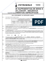 Tarde - Prova 43 - Técnico (A) de Suprimentos de Bens e Serviços Júnior - Mecânica