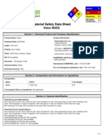 Material Safety Data Sheet: Water MSDS
