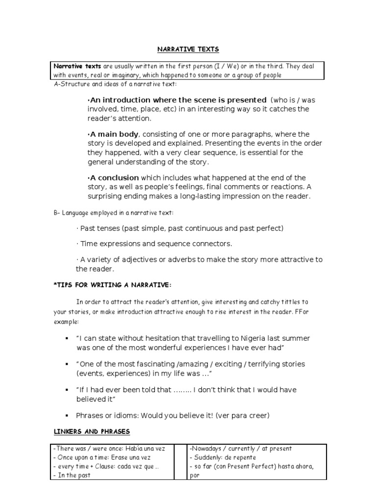 Narrative Texts | PDF