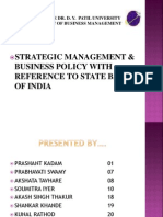 Strategic Management & Business Policy With Reference To State Bank of India
