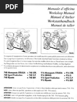 DUCATI 748, 916 マニュアル desmoquattro 129 Ducati 748 916 | PDF