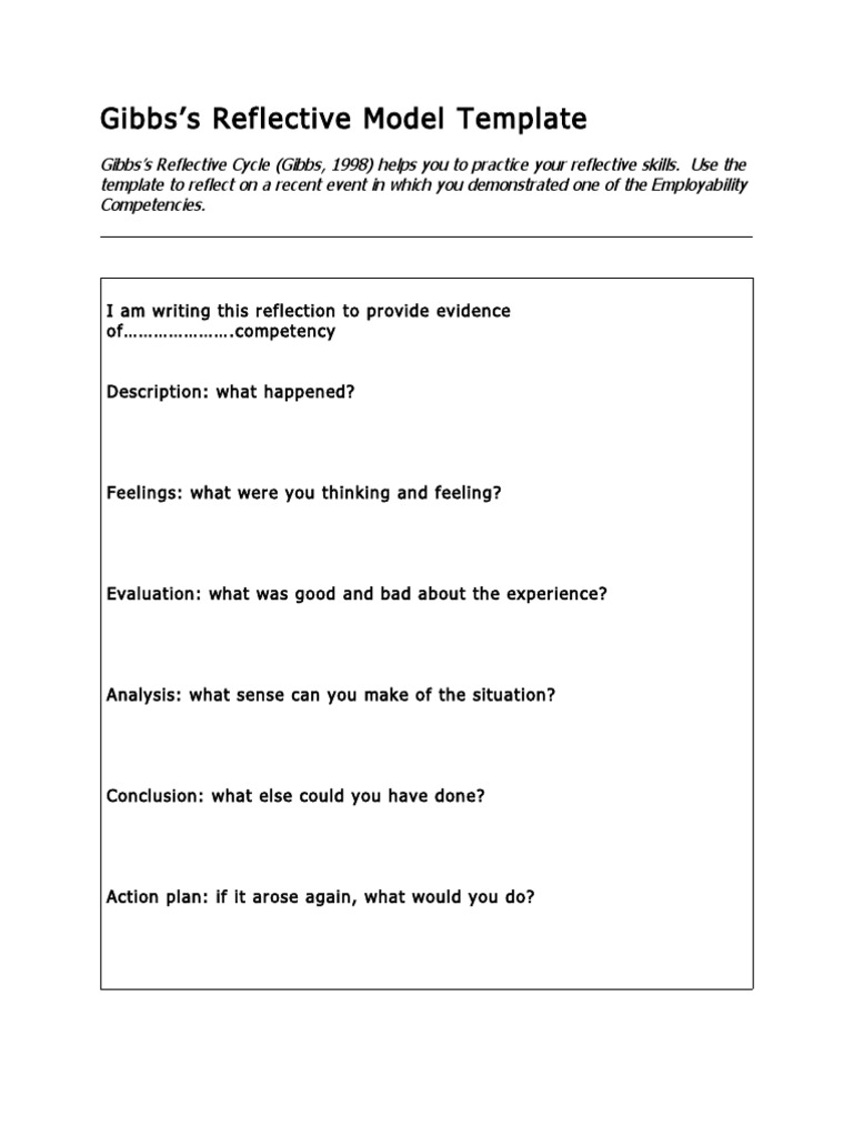 gibbs-reflective-model-template-pdf-behavior-modification