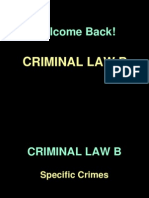 Welcome Back!: Criminal Law B