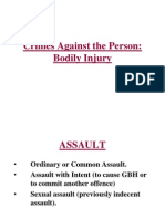 Crimes Against The Person: Bodily Injury