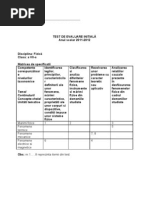 0 Test Initial Fizica Cls 6 | PDF