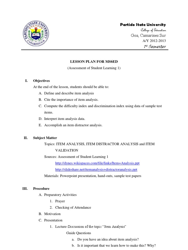 MS7EDLESSONPLAN | PDF