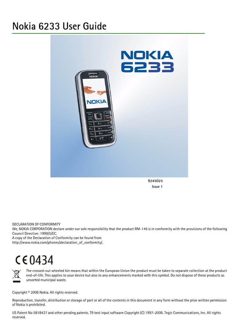 Nokia 6233 User Manual | Bluetooth | Multimedia Messaging Service