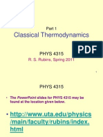 Overview Classical Thermodynamics