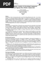Download A Sociolinguistic Analysis of Advertising Language In by decker4449 SN109265345 doc pdf