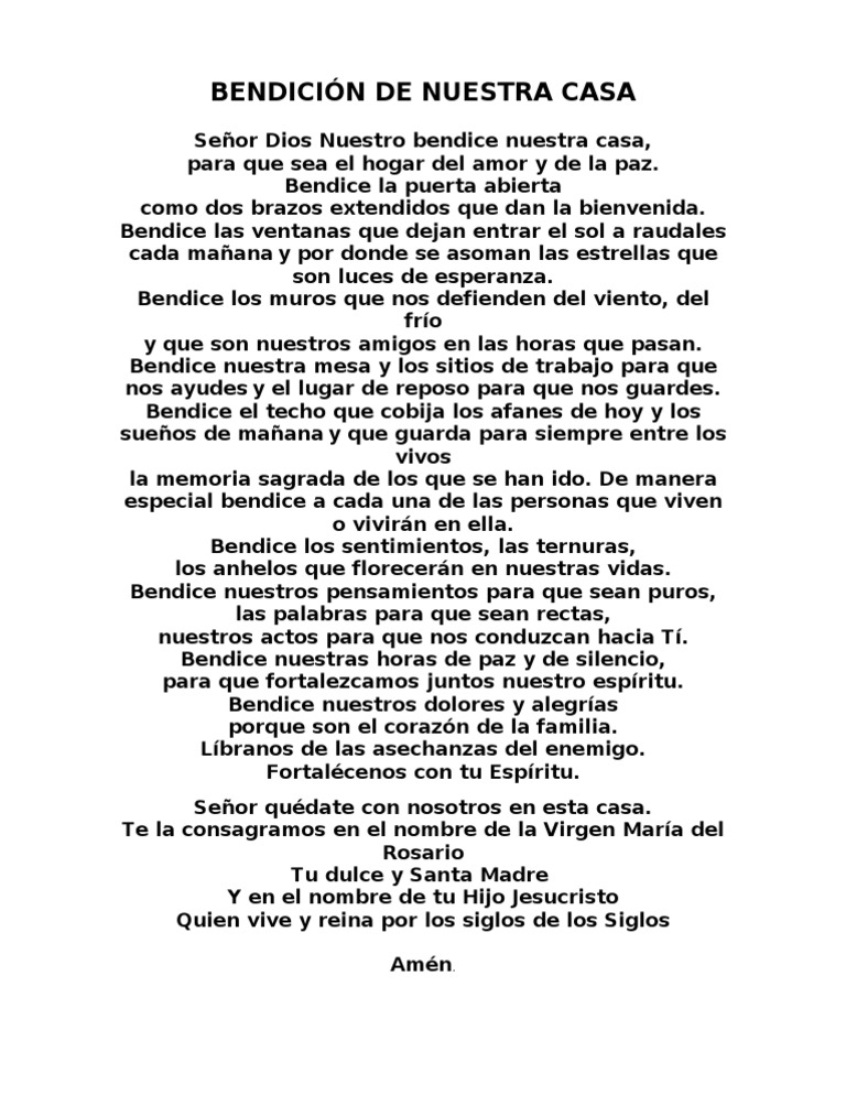 Bendición para el Hogar y la Familia | PDF | Religión y espiritualidad