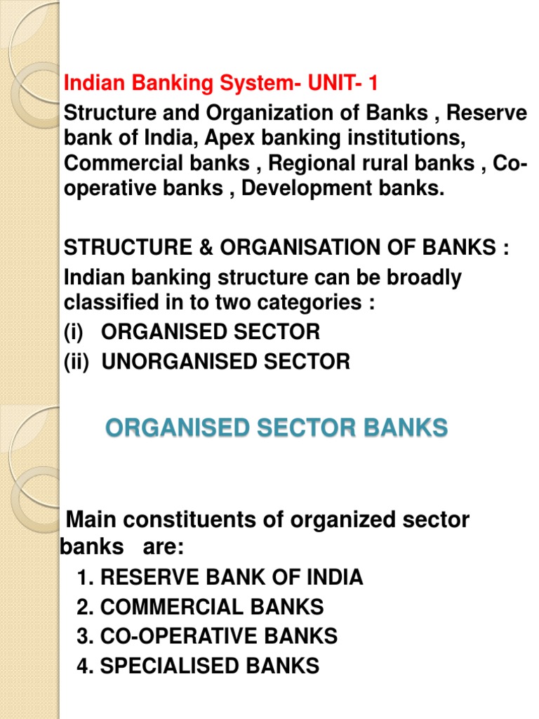 Structure of Indian Banking System | PDF | Banks | Loans