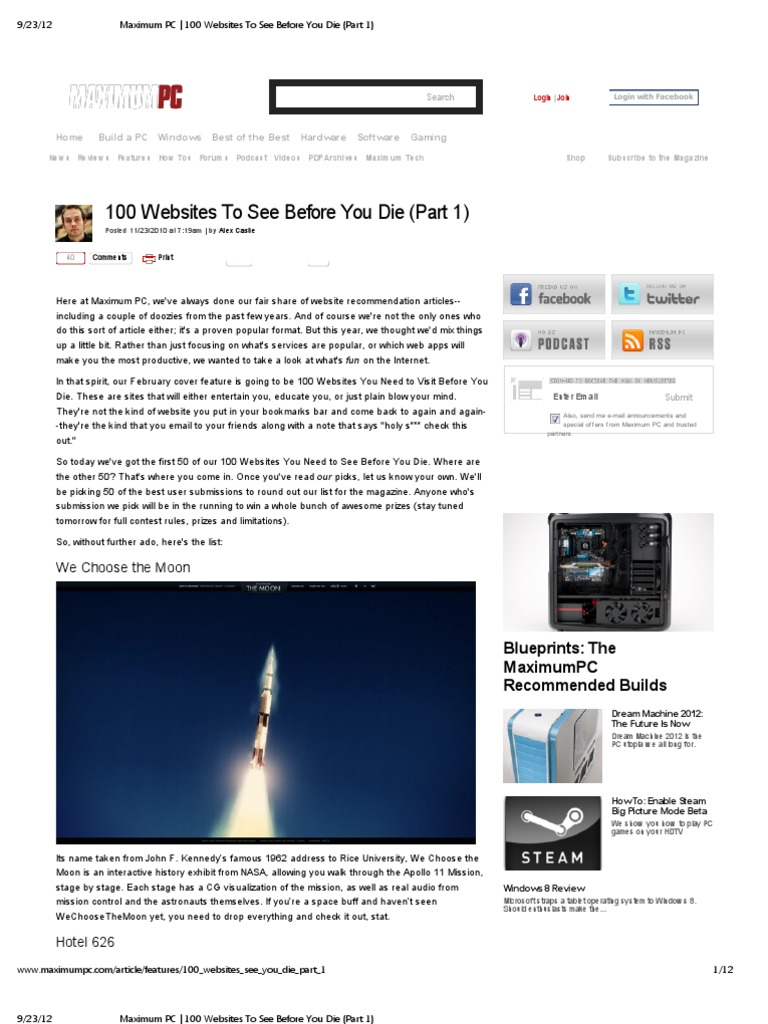 Maximum PC 100 Websites To See Before You Die (Part 1) PDF(02)