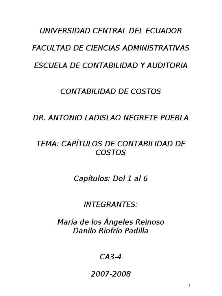 Ejercicios Resueltos de Contabilidad de Costos | PDF | Costo | Contabilidad