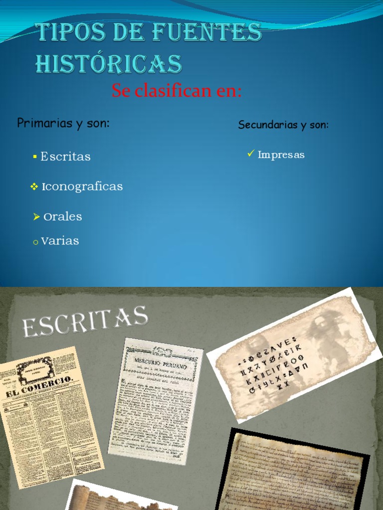 Tipos de fuentes históricas
