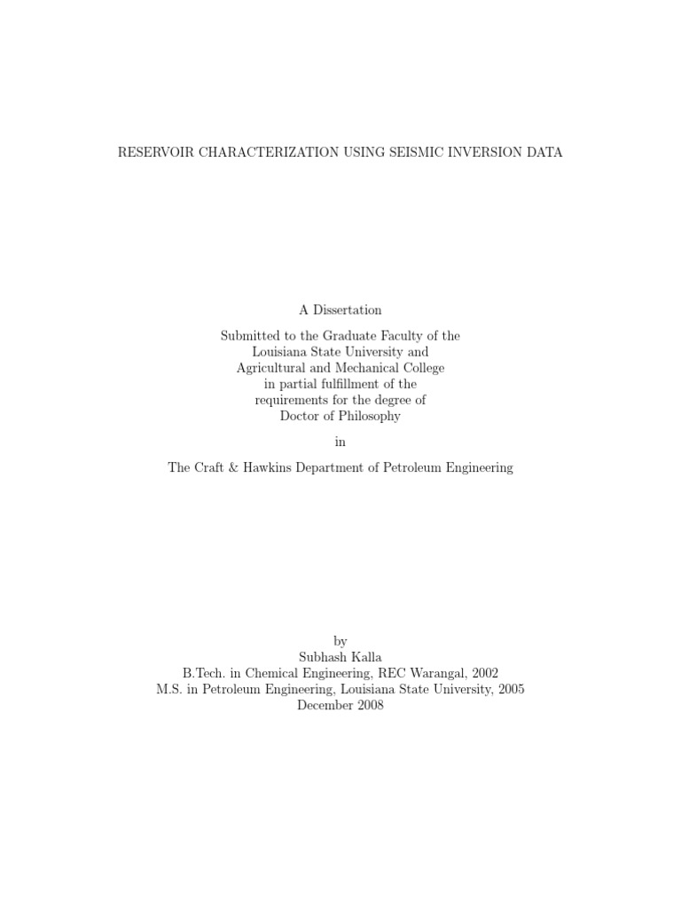 Reservoir Characterization Using Seismic Inversion Data | PDF