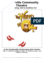 Audition Flyer For Wizard