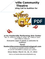 Audition Flyer For Wizard