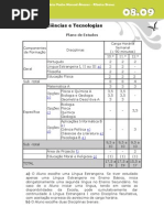 Curso de Ciências e Tecnologias