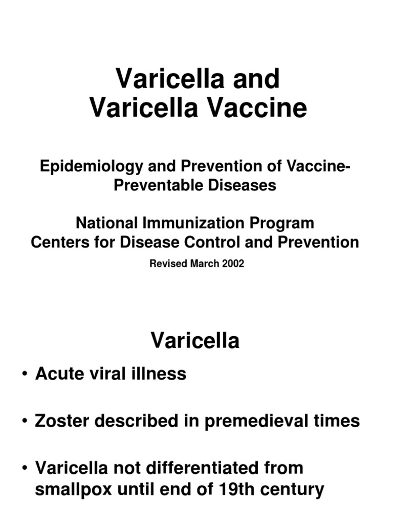 Varicella and Varicella Vaccine | PDF