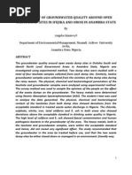 Solid Waste Dumping and Its Implications On Groundwater Resources in Anambra State, Nigeria.