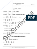 Matrices WORKSHEET For 10 TH Class