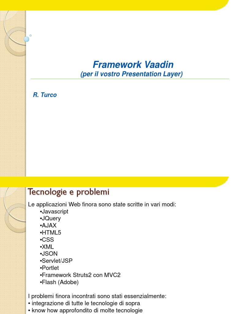 Il Framework Vaadin Per Il Presentation Layer | PDF