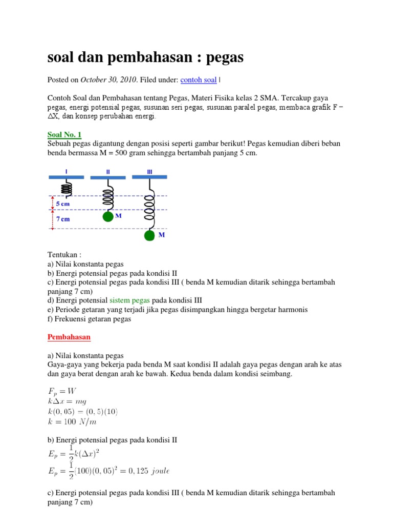 Soal Dan Pembahasan Pegas PDF
