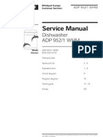 Whirlpool Service Manual Dishwasher ADP9521WHM