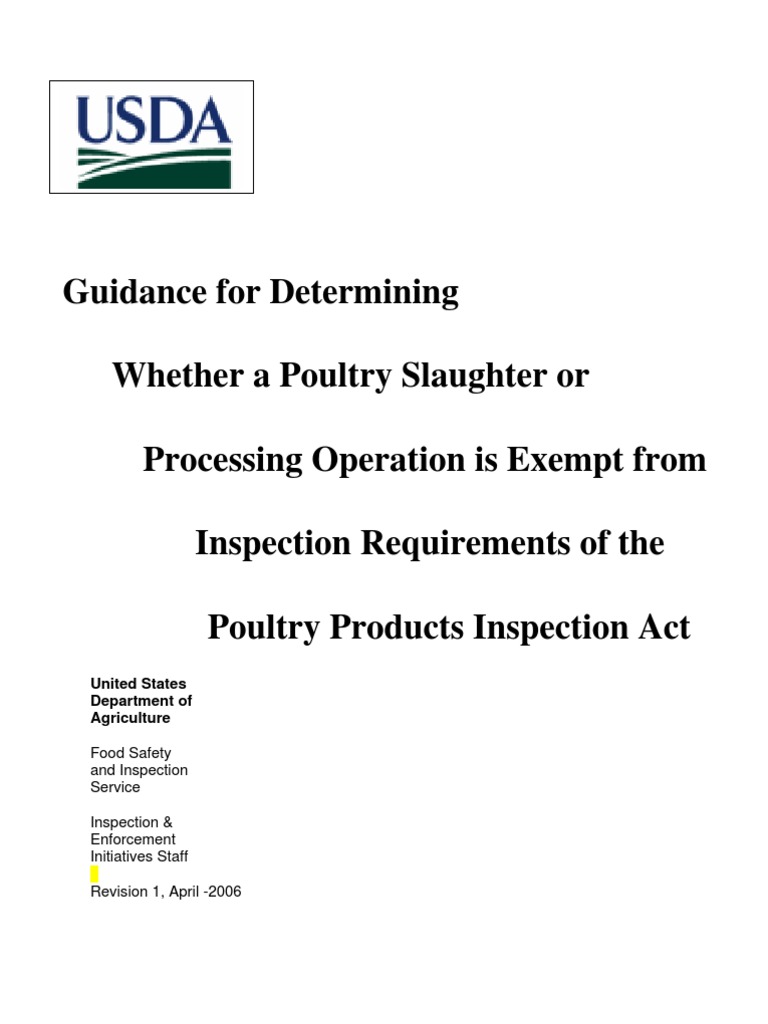 Poultry Processing Inspection Exemptions Guide | PDF | Animal Slaughter ...