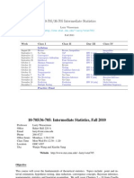 Intermediate Statistics Course Overview