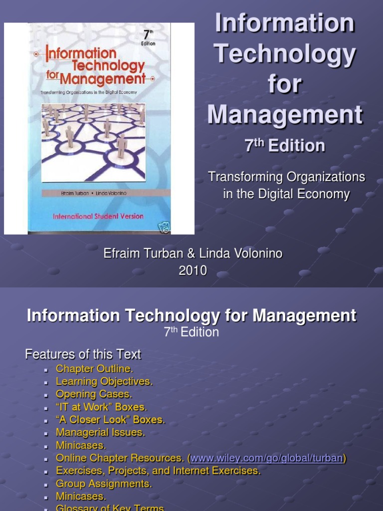 Information Technology for Management 7th Edition | Information ...