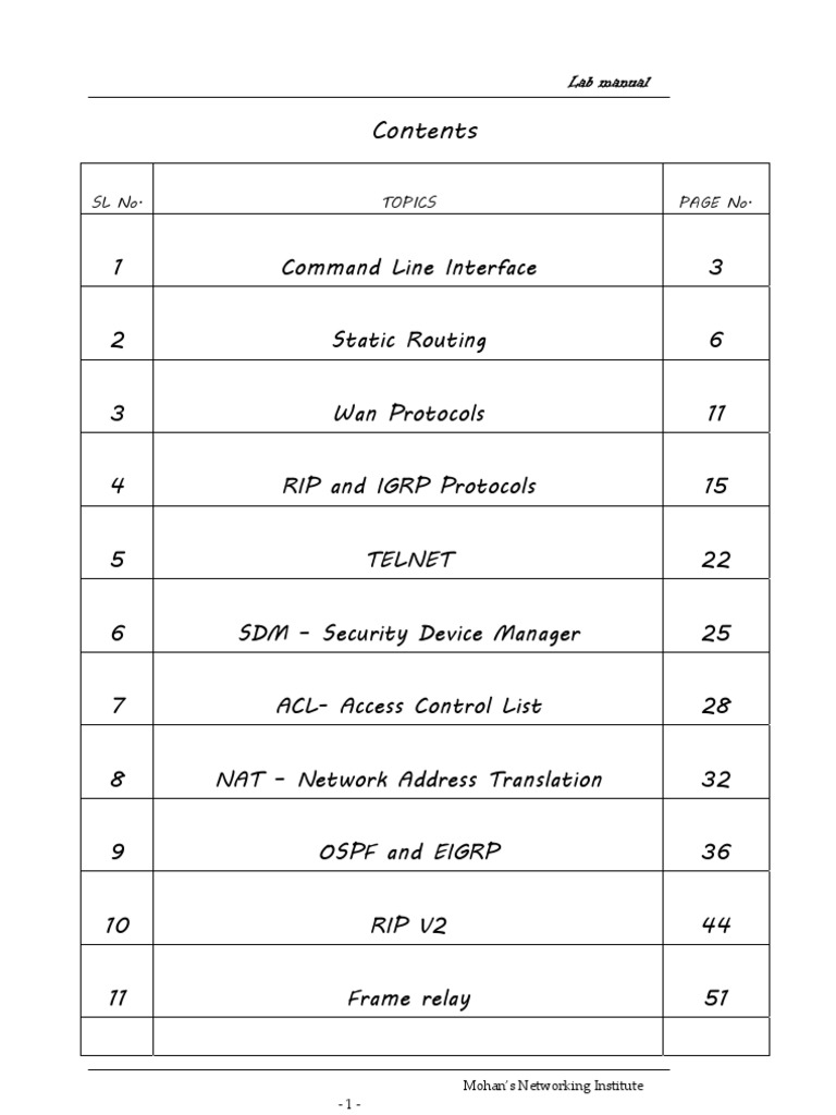 CCNA Lab Manual PDF Routing Ip Address