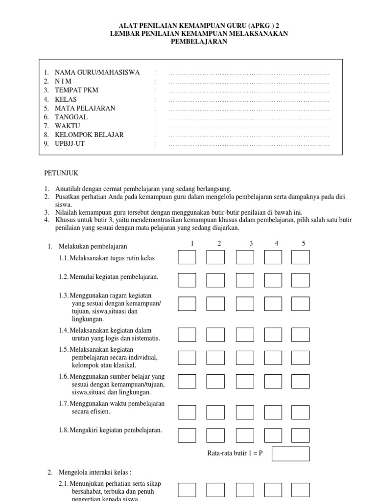 Contoh Format Apkg 1 Dan 2 Pkm Ut Temukan Contoh