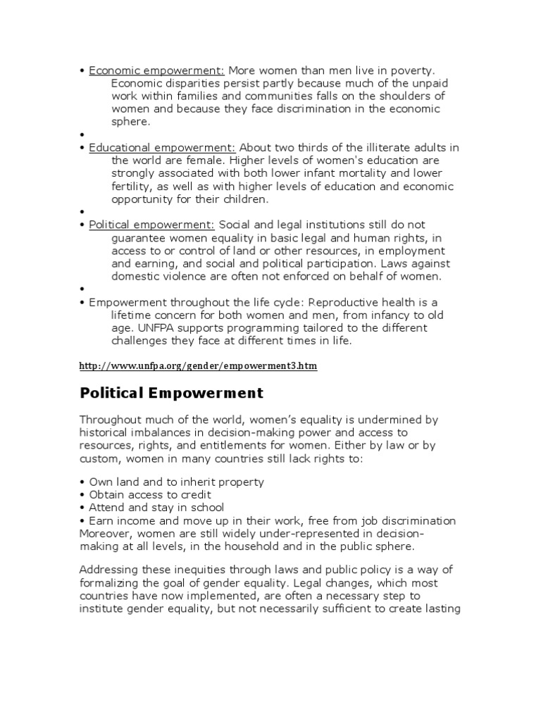 Economic Empowerment | PDF | Gender Equality | Gender Studies