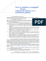 Principii Etice in Relatiile Cu Angajatii Firmei, Cu Partenerii de Afaceri Si Cu Institutiile Publice