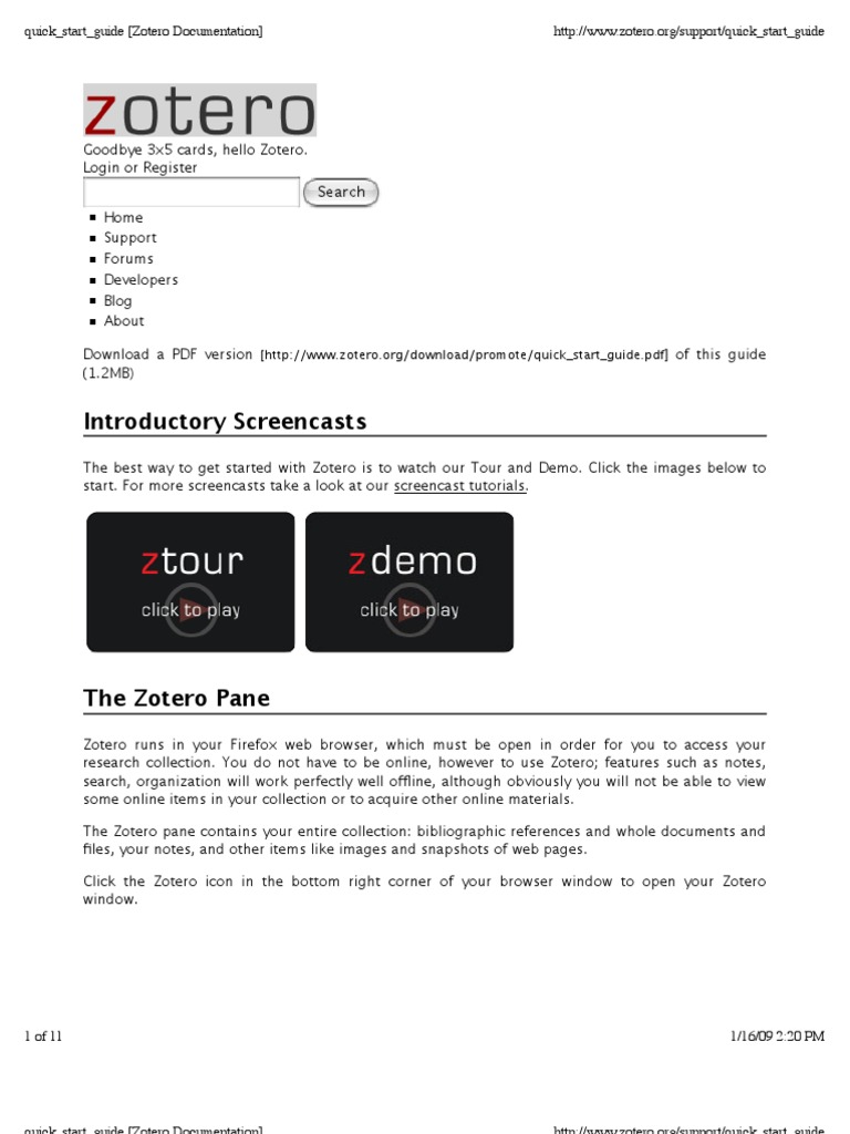 Getting Started with Zotero An Introduction to the Zotero Citation