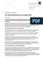 Pressemitteilung Online Studie Telemarketing 2.0