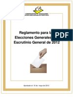 Reglamento para La Elecciones Generales y El Escrutinio General de 2012