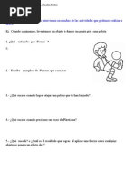 Control de Ciencias Naturales 4 Unidad Fuerza y Movimiento