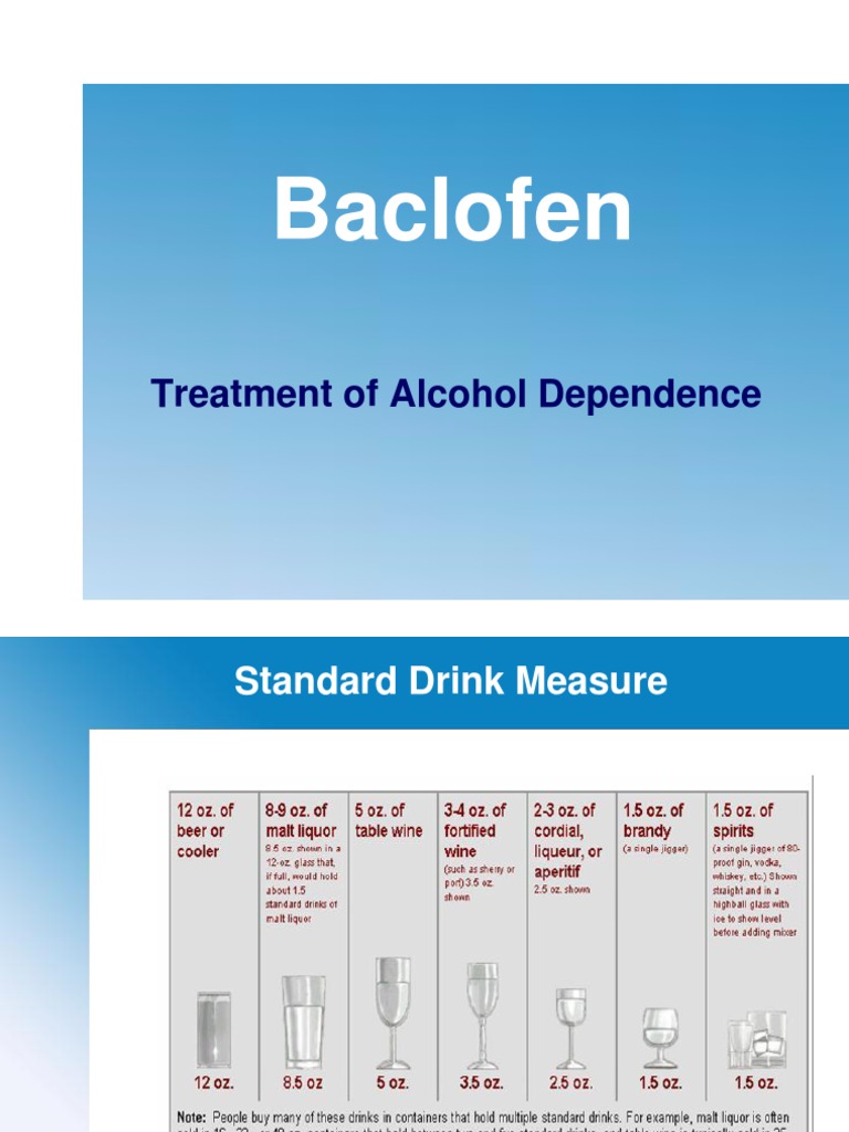 Baclofen in Alcohol Dependence Alcoholism Substance Dependence