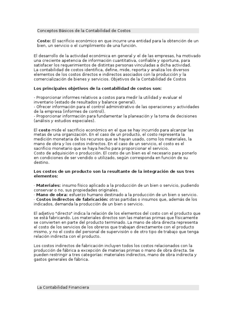 Introducción a la Contabilidad de Costos | PDF | Costo | Contabilidad