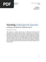 Hunting Endangered Species: Investing in The Market For Corporate Control Fall 2012 Strategy Paper