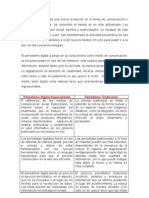 Características Del Periodismo Especializado Digital y El Periodismo Tradicional