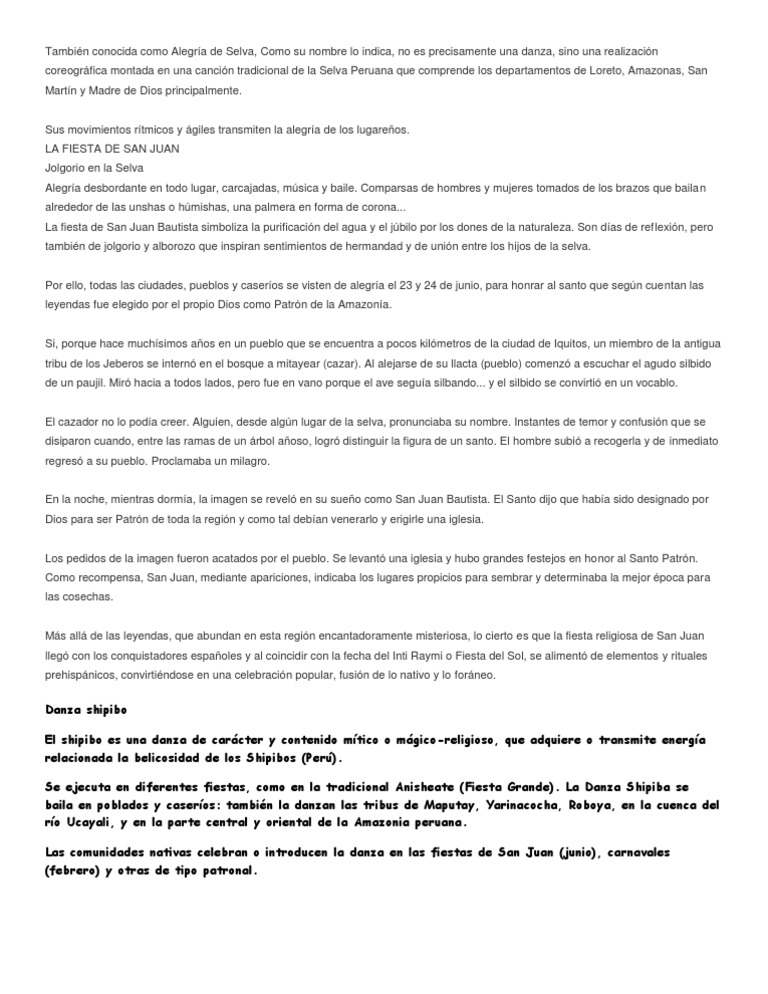 Fiesta de San Juan en la Selva Peruana | PDF | Perú | Santo