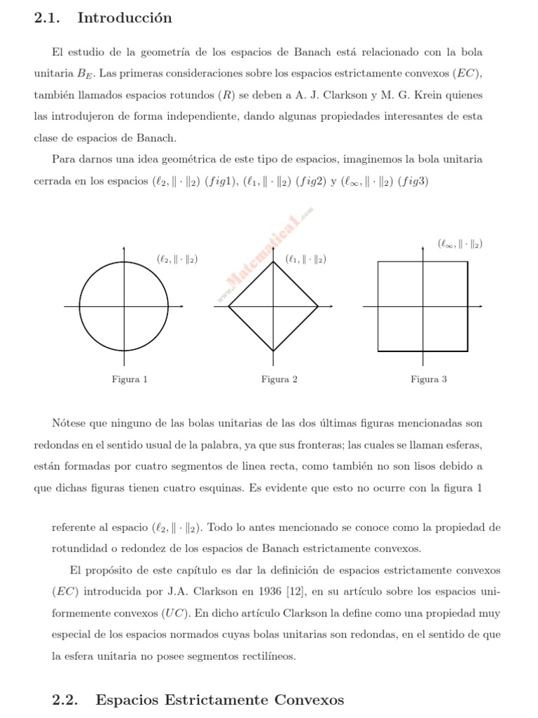 Espacios de Banach Estrictamente Convexos infinito Espacio de Banach